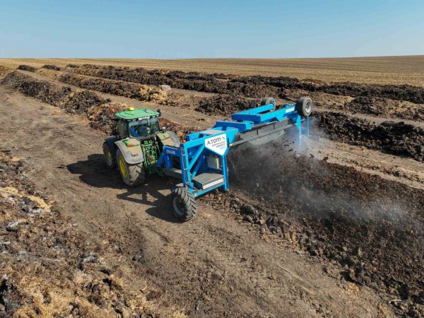 Compost turner in work - А.ТОМ 5300